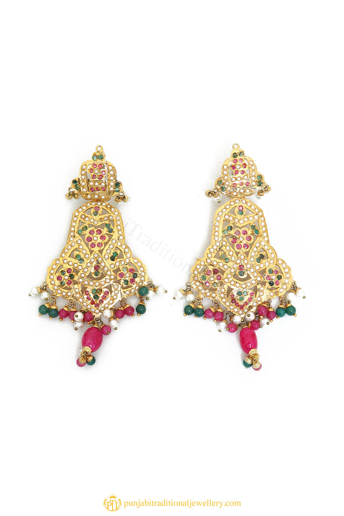 Gold Finished Earrings by PTJ