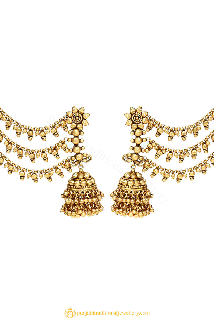 Gold Finished Earrings by PTJ