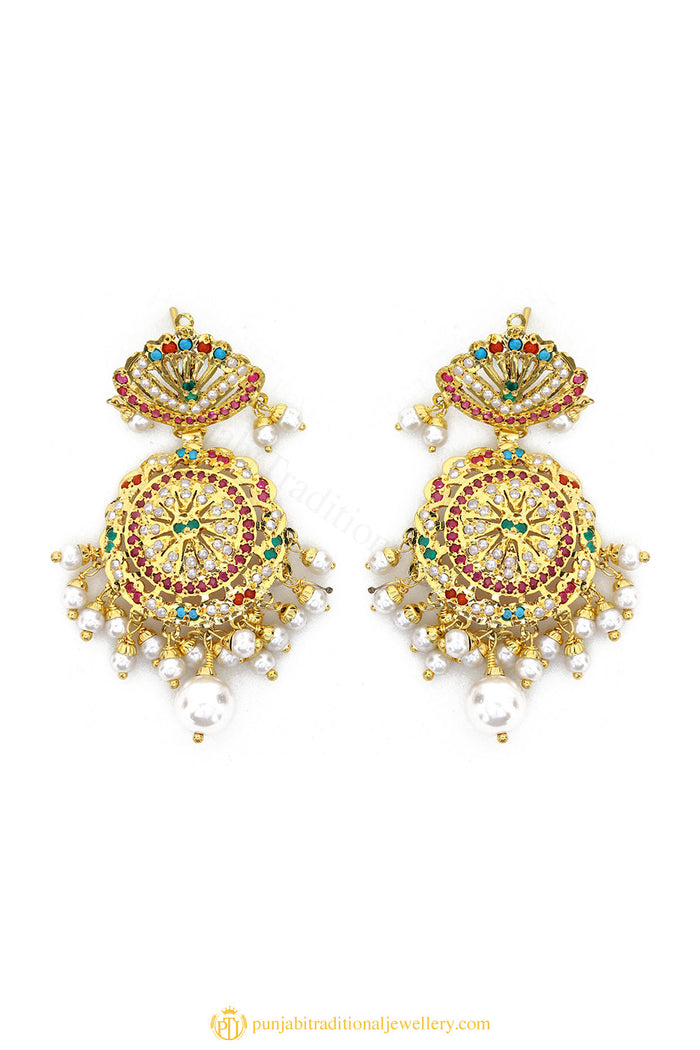 Gold Finished Earrings by PTJ