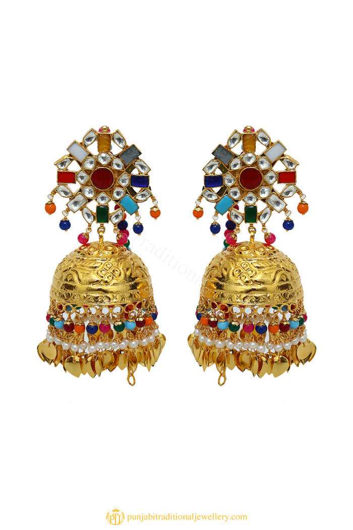 Gold Finished Earrings by PTJ
