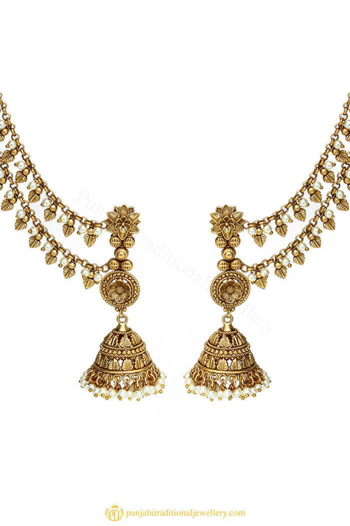 Gold Finished Earrings by PTJ