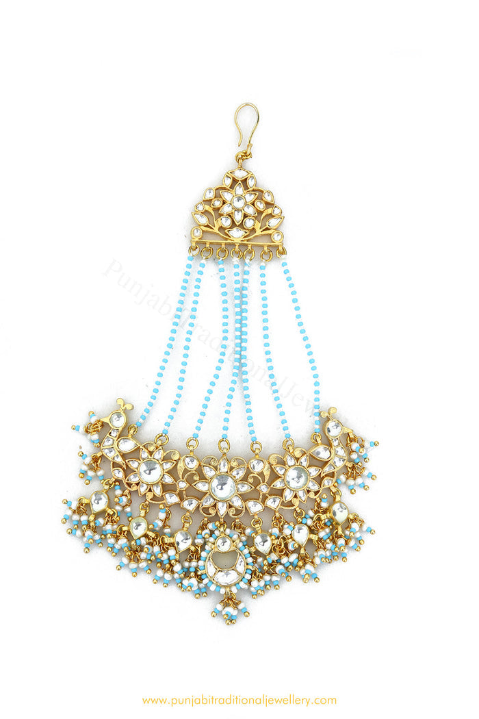 Gold Finished Firoza Kundan Passa By PTJ Exclusive