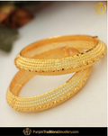 Gold Finished Karra Bangles (Pair)| Punjabi Traditional Jewellery Exclusive