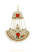 Gold Finished Kundan Navratan Passa By PTJ Exclusive