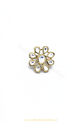Gold Finished Kundan Ring By PTJ