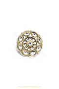 Gold Finished Kundan Ring By PTJ