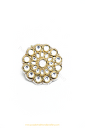 Gold Finished Kundan Ring By PTJ