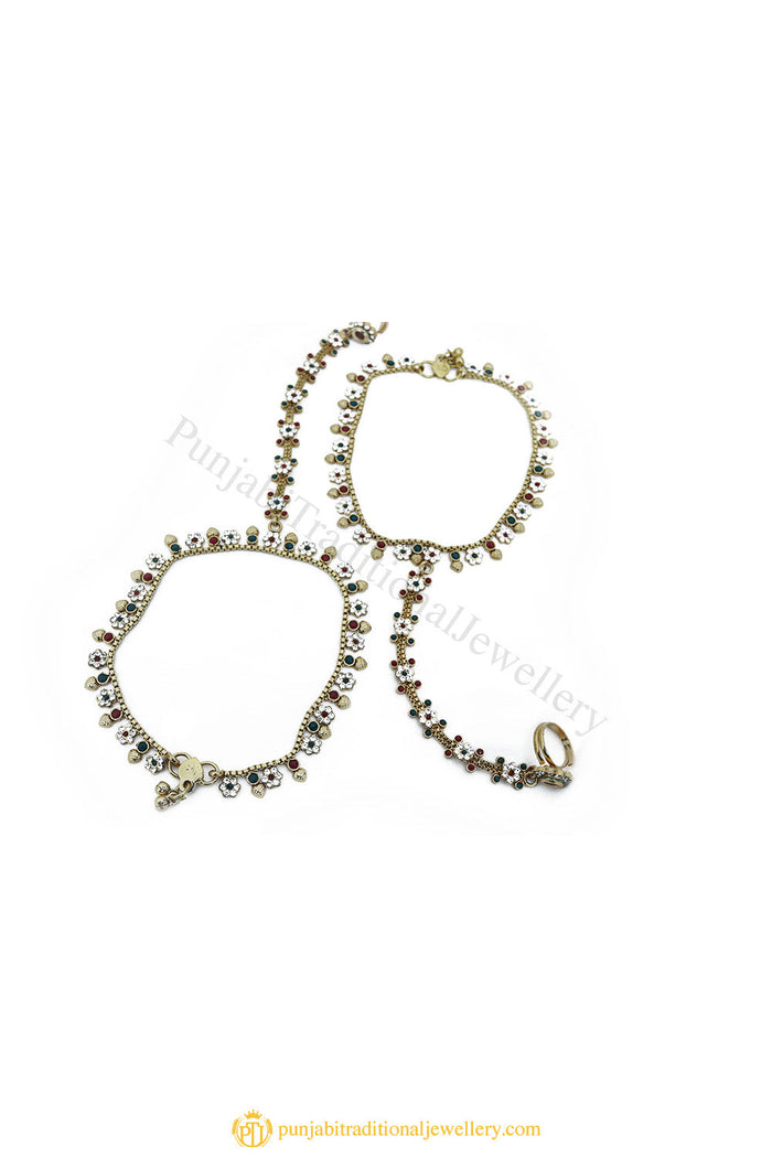Gold Finished Payal by PTJ