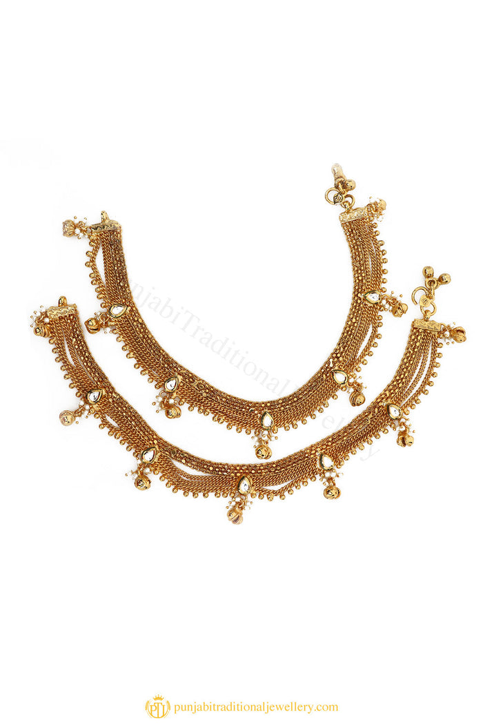 Gold Finished Payal by PTJ
