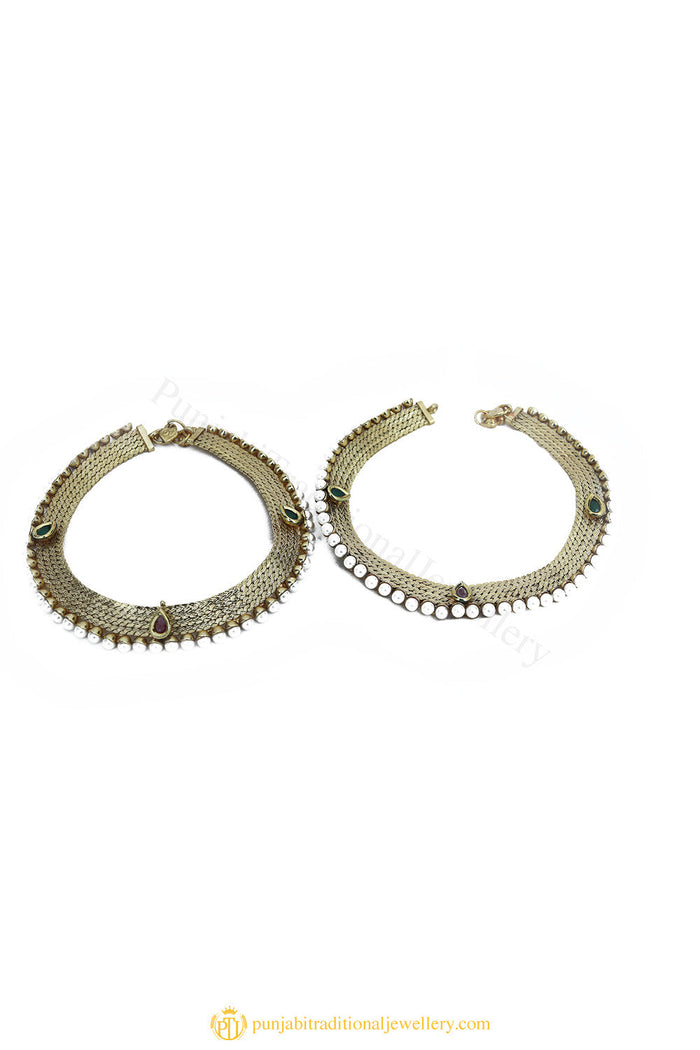 Gold Finished Payal by PTJ
