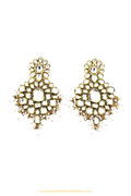 Gold Finished Pearl Kundan Earrings By PTJ