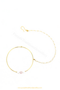 Gold Finished Plain Pink Nath By PTJ