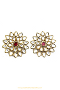 Gold Finished Rubby Kundan Studs By PTJ