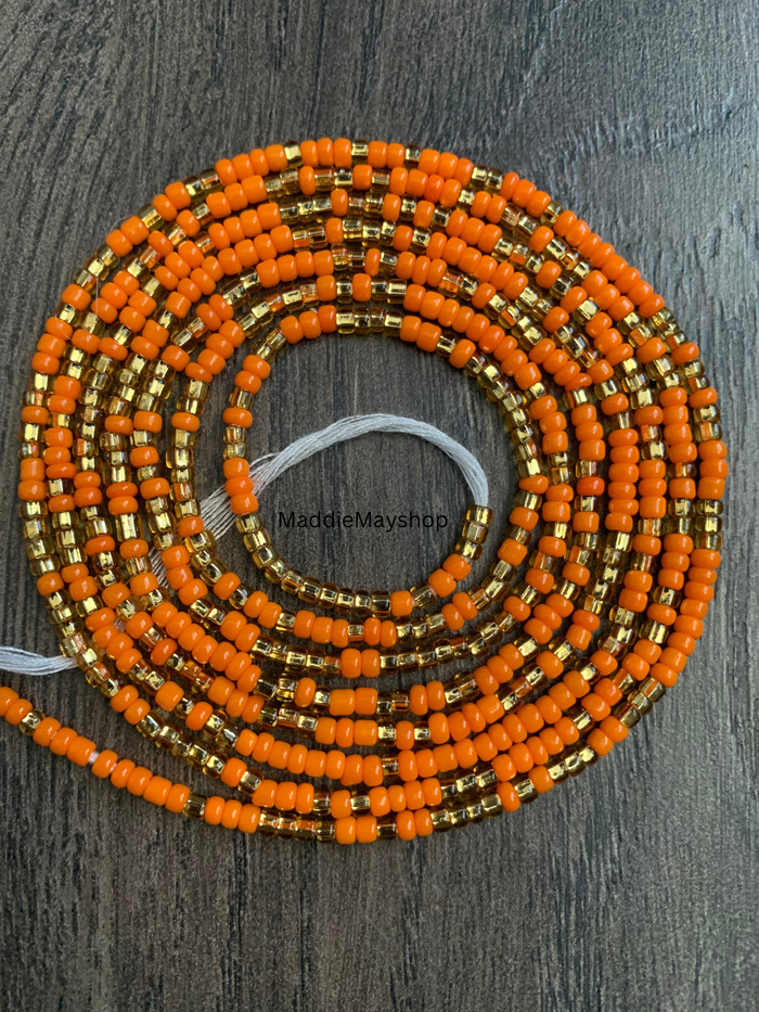 Gold & Orange Waist Bead