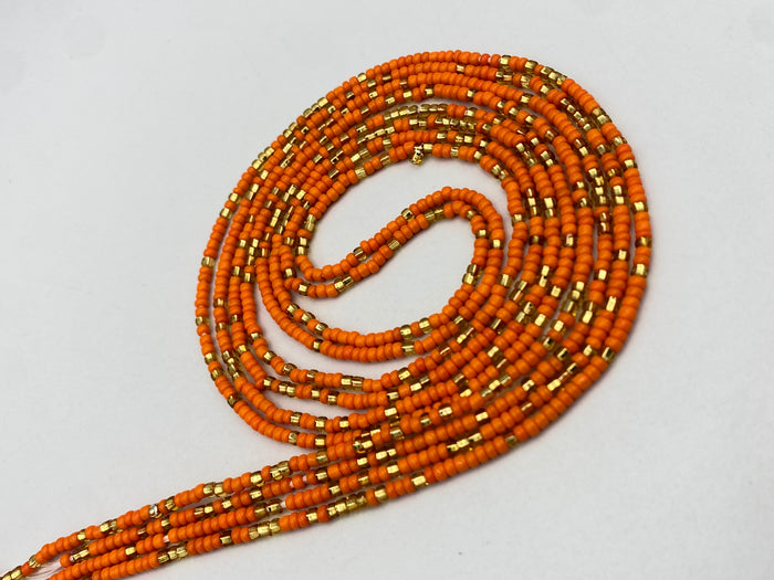 Gold & Orange Waist Bead