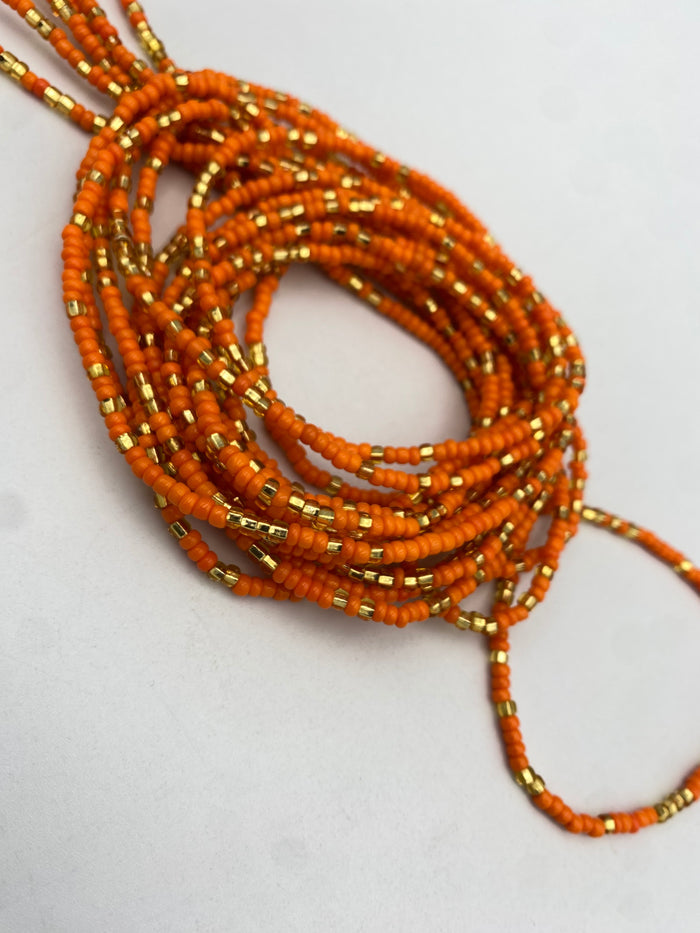 Gold & Orange Waist Bead