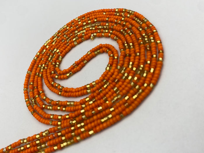 Gold & Orange Waist Bead