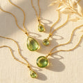 green amethyst necklace set in gold and sterling silver, dainty prasiolite pendant necklaces for layering or everyday jewelry gift