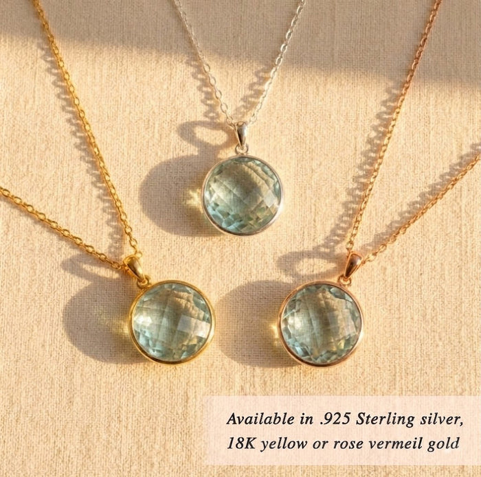 green amethyst jewelry set with matching earrings and necklaces, coordinated gemstone jewelry collection