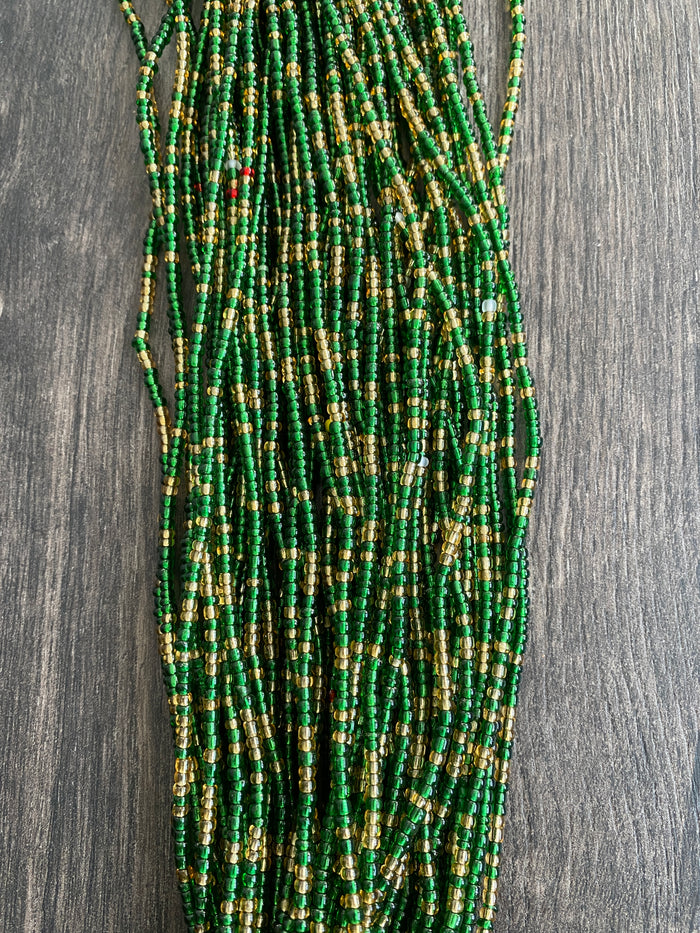 Green & Gold ~ Waist Bead