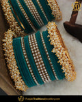 Green Thread Pearl Bangles Set (Both Hand Pair) | Punjabi Traditional Jewellery Exclusive