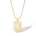 Gundrada 14K Gold Layered Openwork Oval Necklace