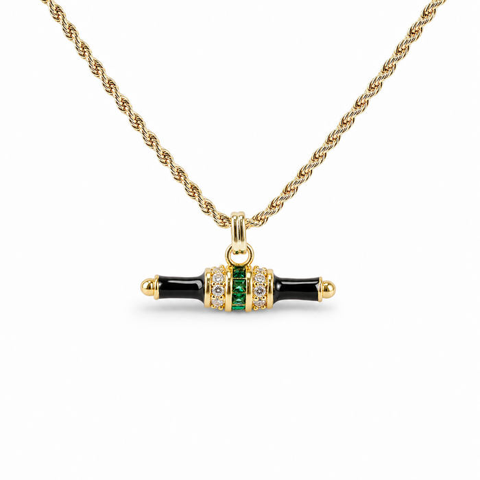 Gundwina Black Horizontal T Bar Necklace
