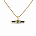 Gundwina Black Horizontal T Bar Necklace