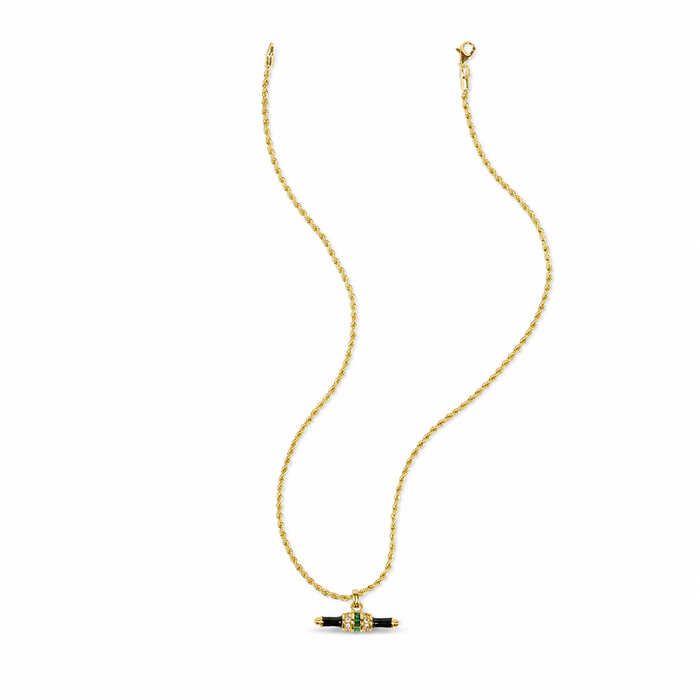 Gundwina Black Horizontal T Bar Necklace