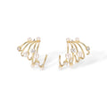 Halina 14K Gold Curved Frame Accent Pearl Earrings