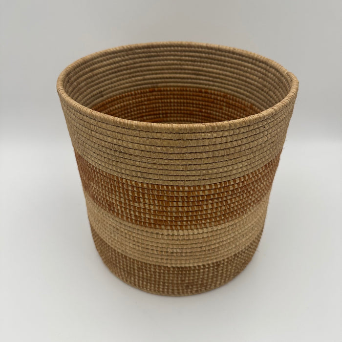 Handwoven Natural Bin with natural color accent
