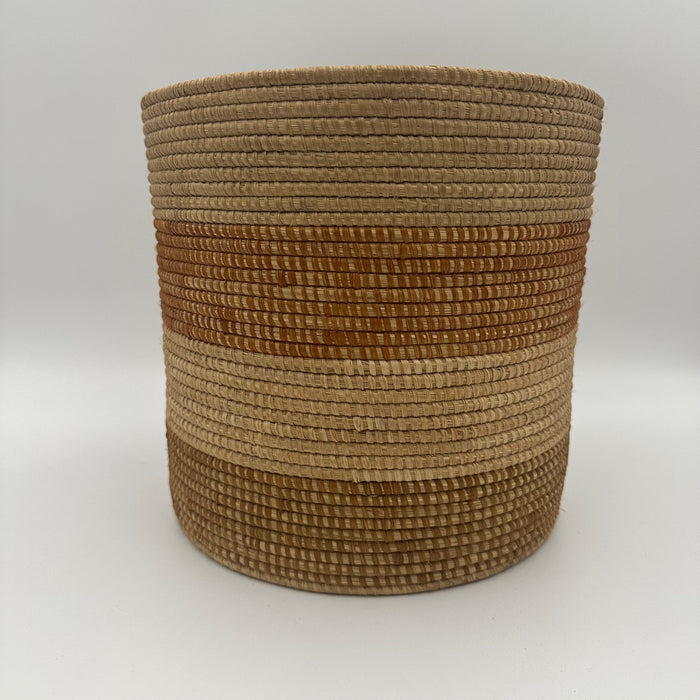 Handwoven Natural Bin with natural color accent