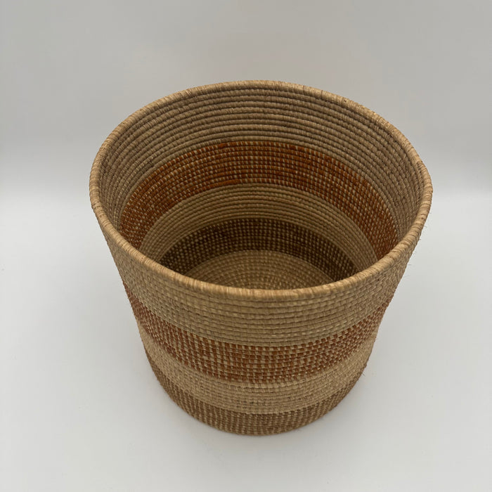 Handwoven Natural Bin with natural color accent