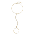 Hannah 14K Gold Star Round Linked Finger Bracelet