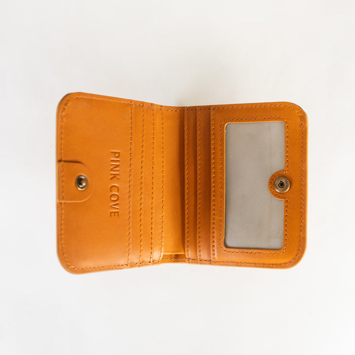 Harper Wallet | Light Brown Genuine Leather RFID Compact Card Holder