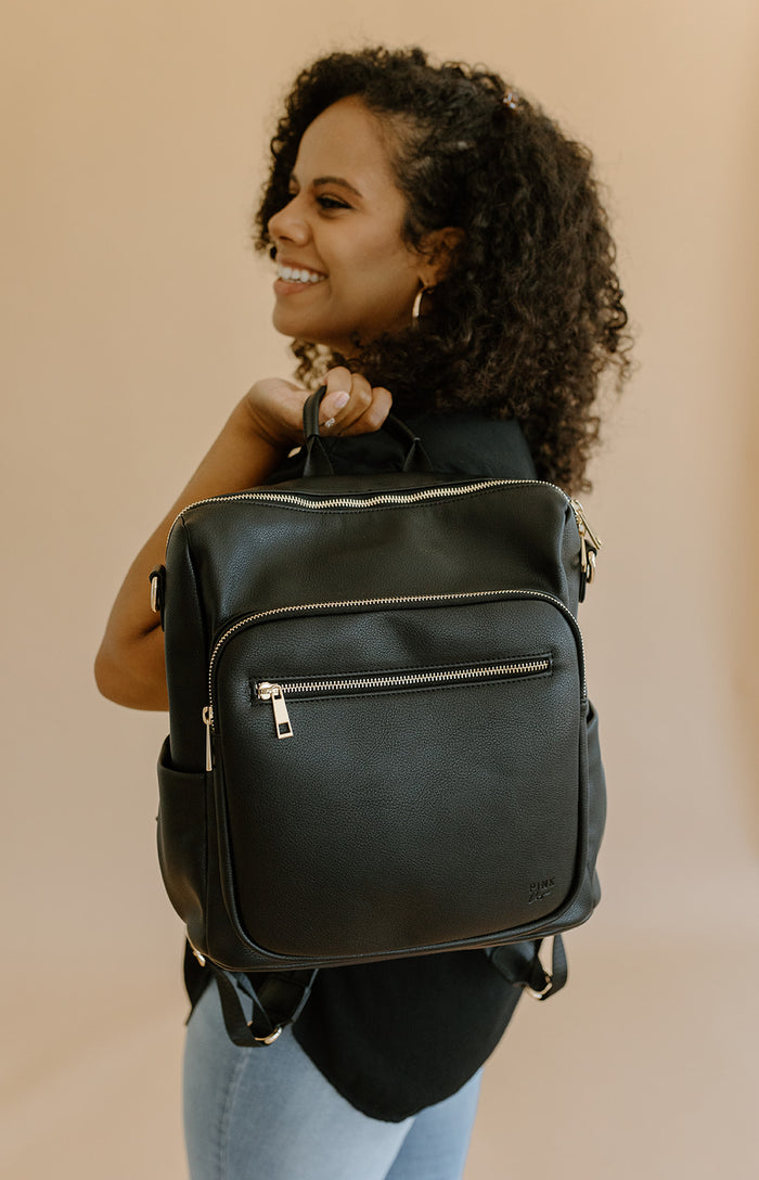 Hazel Bag | Ebony Premium Vegan Leather Convertible Everyday Tote