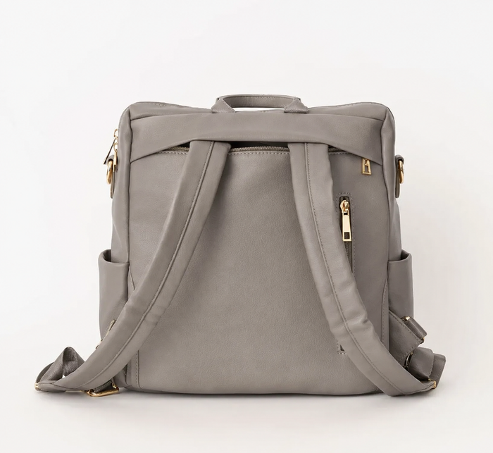 Hazel Bag | Matte Ash Premium Vegan Leather Convertible Backpack