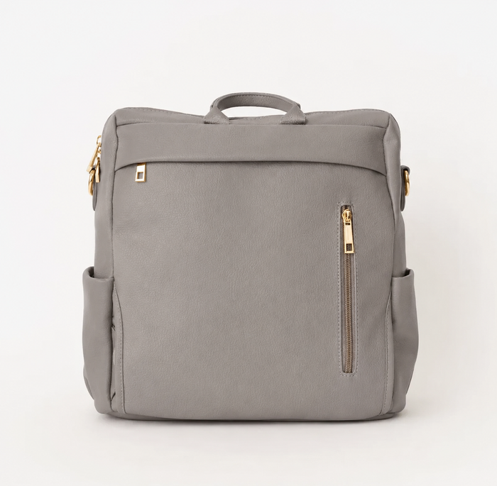 Hazel Bag | Matte Ash Premium Vegan Leather Convertible Backpack