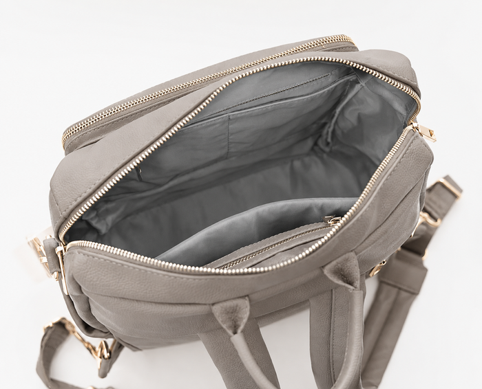 Hazel Bag | Matte Ash Premium Vegan Leather Convertible Backpack
