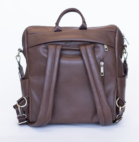 Hazel Bag | Mocha Premium Vegan Leather Convertible Everyday Tote