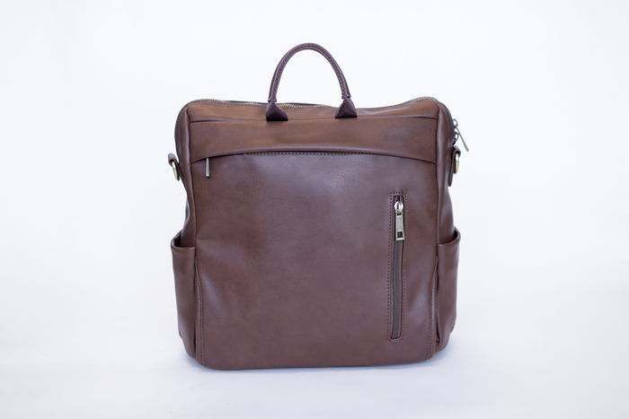 Hazel Bag | Mocha Premium Vegan Leather Convertible Everyday Tote