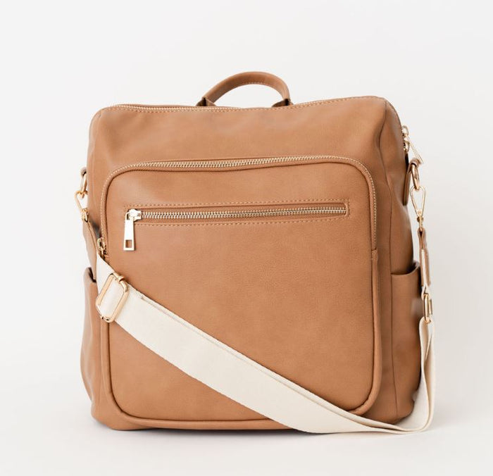 Hazel Bag | Saddle Premium Vegan Leather Convertible Everyday Tote