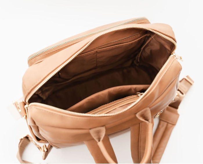 Hazel Bag | Saddle Premium Vegan Leather Convertible Everyday Tote
