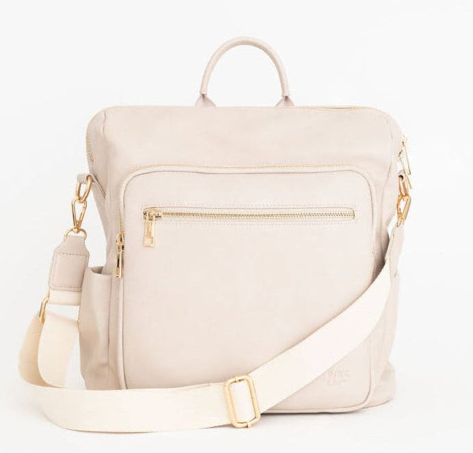 Hazel Bag | Stone Premium Vegan Leather Convertible Everyday Tote