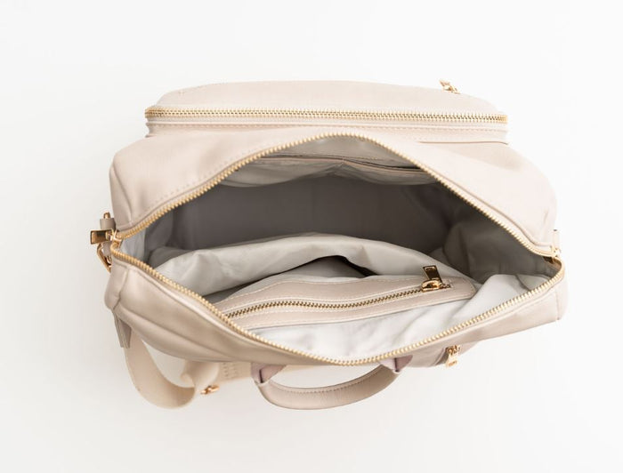 Hazel Bag | Stone Premium Vegan Leather Convertible Everyday Tote