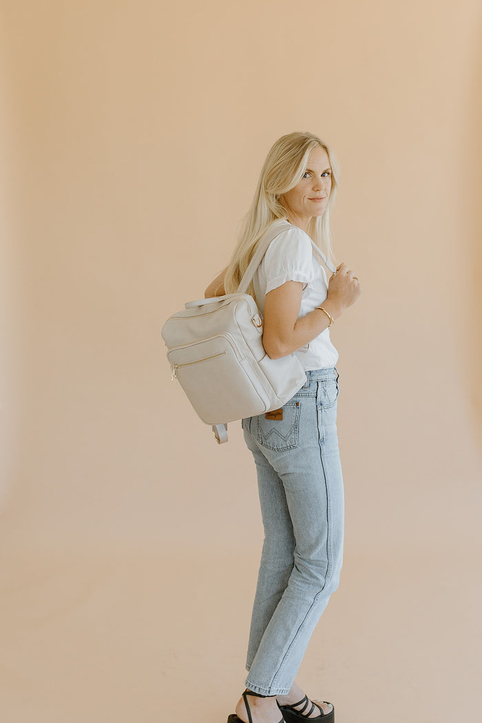 Hazel Bag | Stone Premium Vegan Leather Convertible Everyday Tote