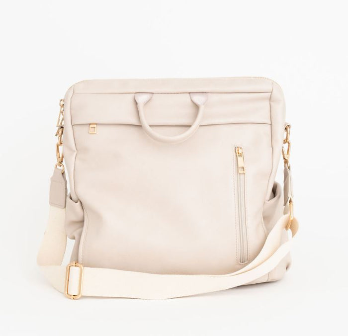 Hazel Bag | Stone Premium Vegan Leather Convertible Everyday Tote