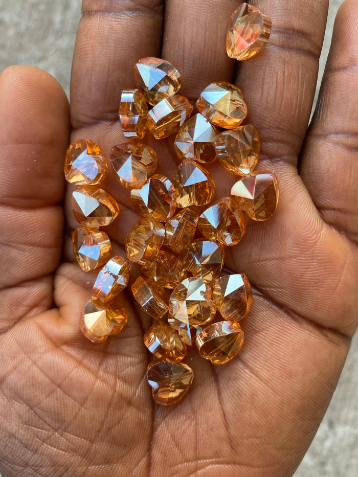 heart Shaped beads, Round Hole