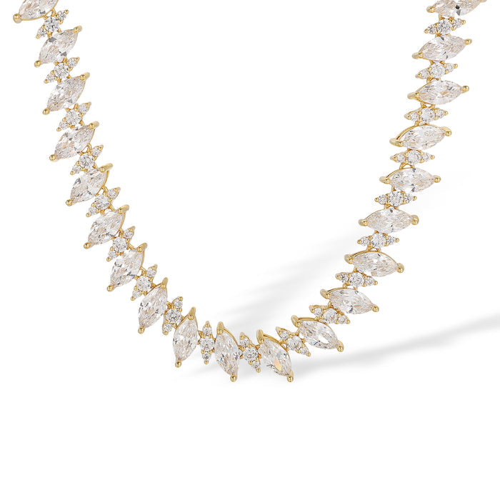 Hegedrud 14K Gold Marquise Choker Necklace
