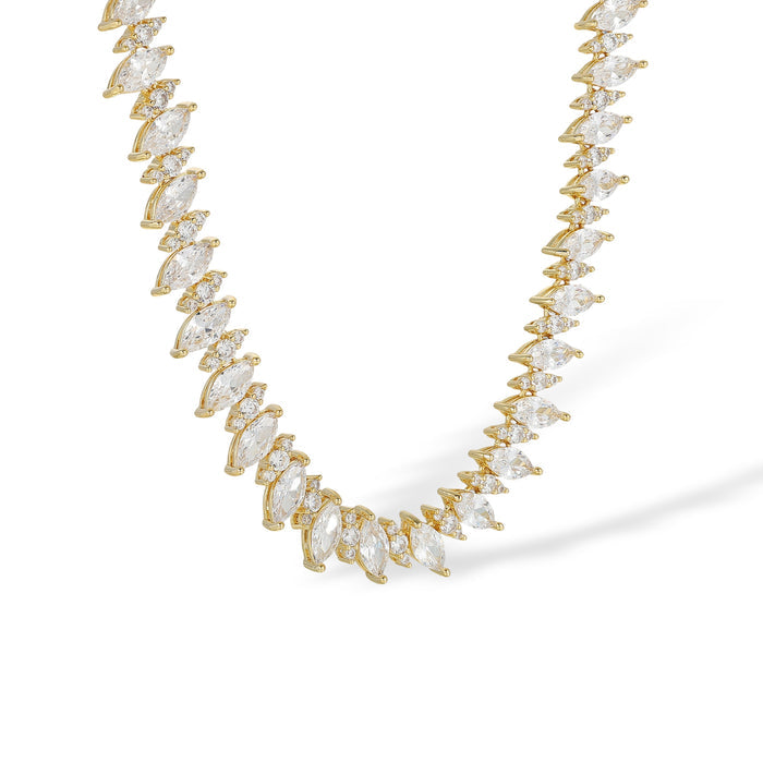 Hegedrud 14K Gold Marquise Choker Necklace